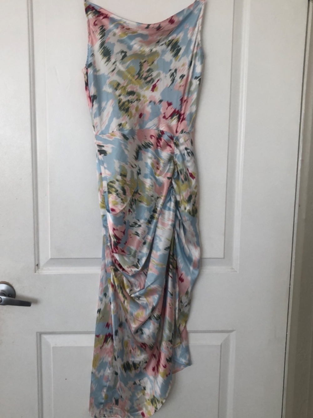 Cider Illusion Floral Ruched Cowl Neck Midi Dress Size Small - Picture 9 of 10